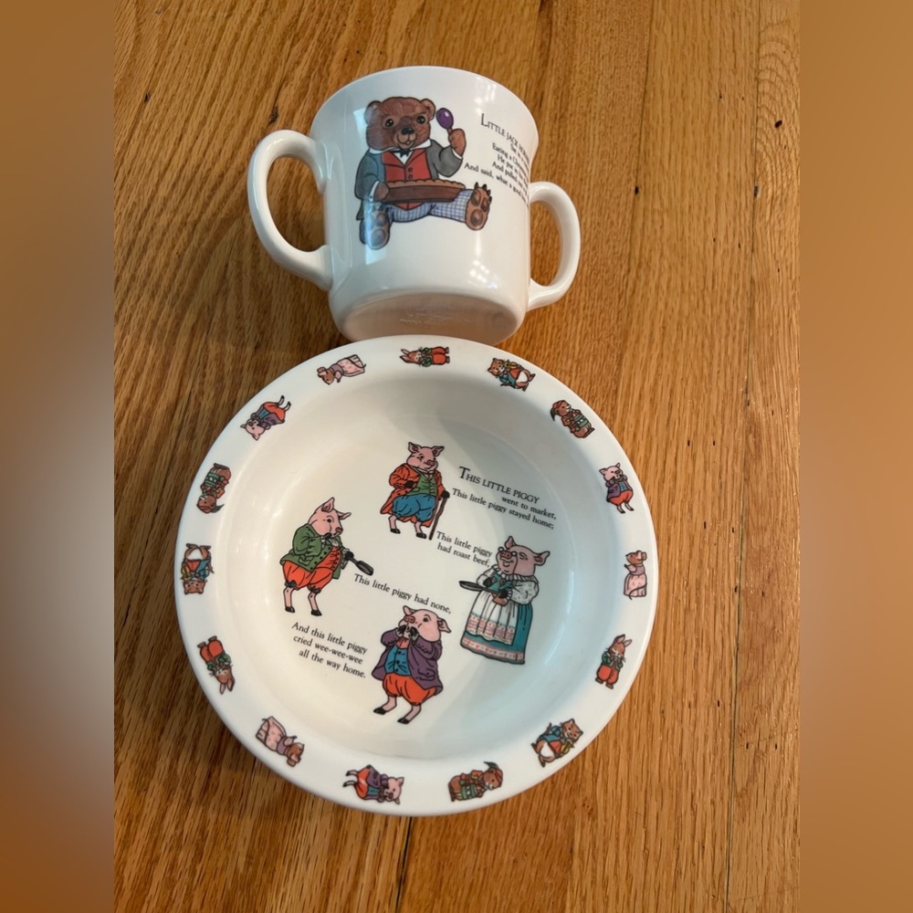 - Shafford Mother Goose Child’s Bowl Cup Set